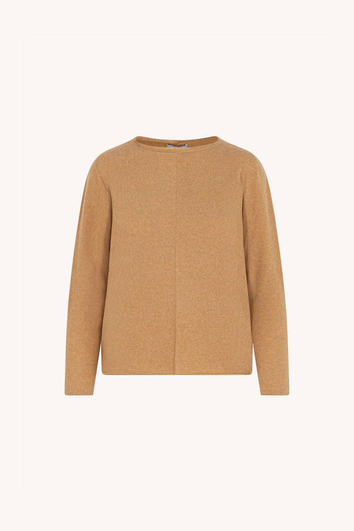 Girocollo Dritto-Rovescio in Puro Cashmere Cammello