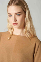 Girocollo Dritto-Rovescio in Puro Cashmere Cammello