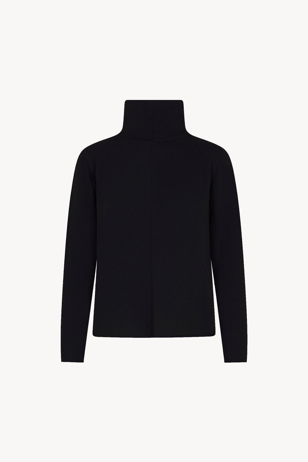 Maglia Lupetto Dritto-Rovescio in Puro Cashmere Nero