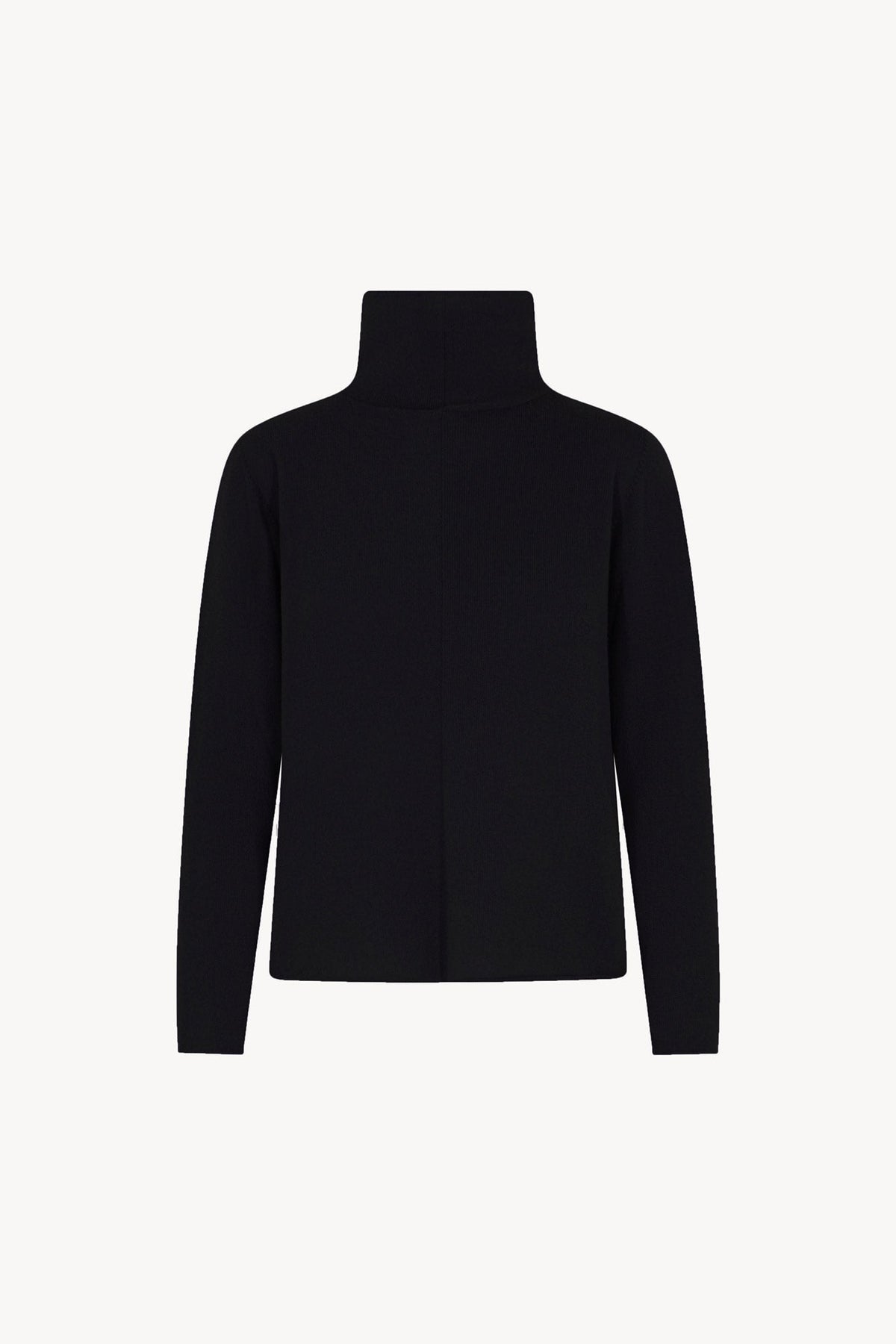 Maglia Lupetto Dritto-Rovescio in Puro Cashmere Nero