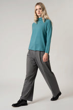 Maglia Lupetto Dritto-Rovescio in Puro Cashmere Mocha