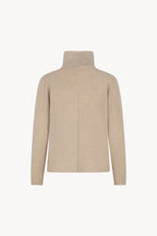 Maglia Lupetto Dritto-Rovescio in Puro Cashmere Avena