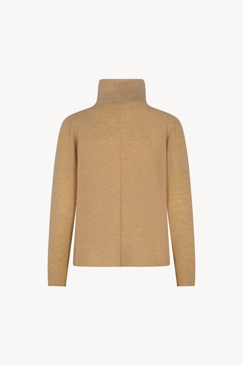 Maglia Lupetto Dritto-Rovescio in Puro Cashmere Cammello