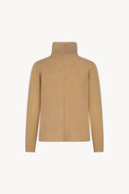 Maglia Lupetto Dritto-Rovescio in Puro Cashmere Cammello
