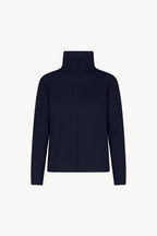 Maglia Lupetto Dritto-Rovescio in Puro Cashmere Notte