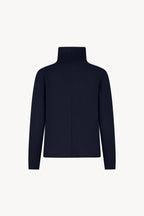 Maglia Lupetto Dritto-Rovescio in Puro Cashmere Notte