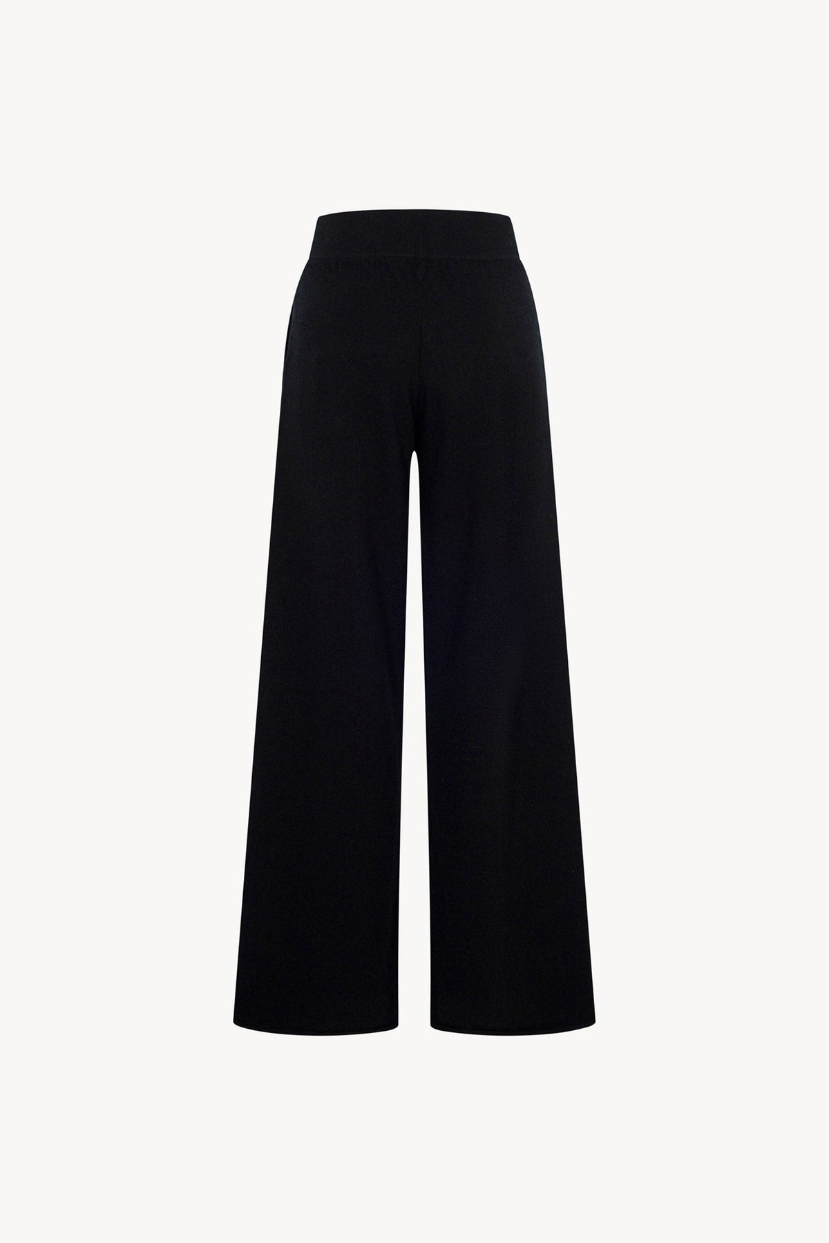 Pantaloni Ampi in Puro Cashmere Nero