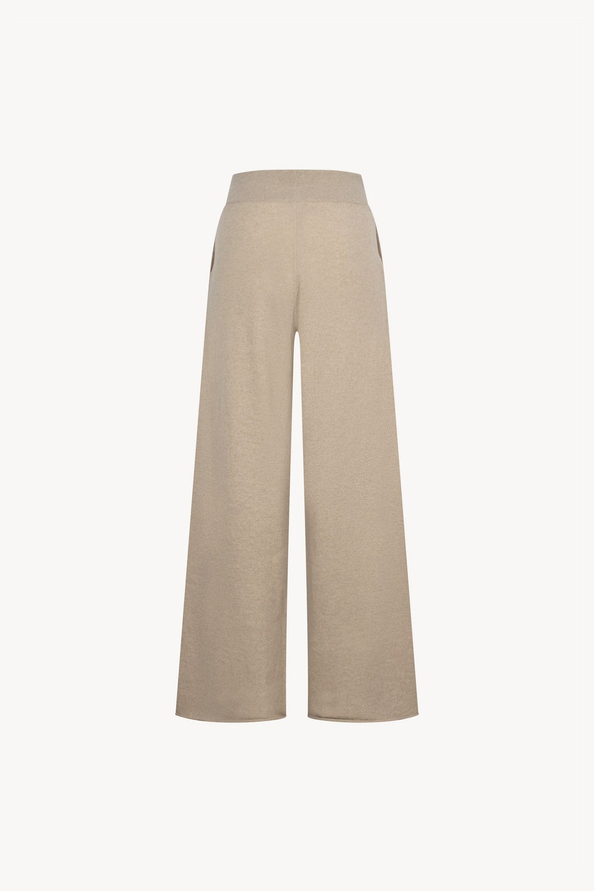 Pantaloni Ampi in Puro Cashmere Avena