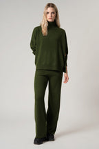 Pantaloni Ampi in Puro Cashmere Avena
