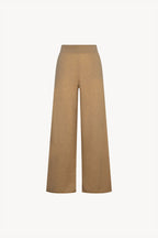 Pantaloni Ampi in Puro Cashmere Cammello