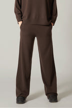 Pantaloni Ampi in Puro Cashmere Cammello