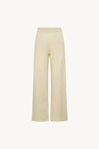 Pantaloni Ampi in Puro Cashmere Latte