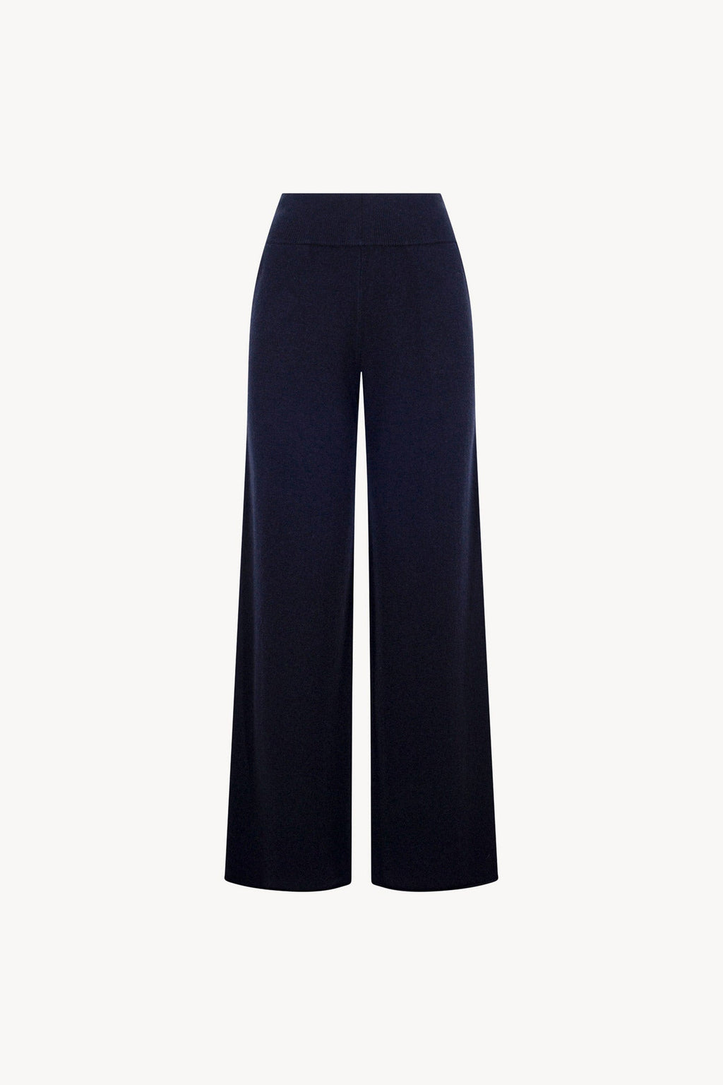 Pantaloni Ampi in Puro Cashmere Notte