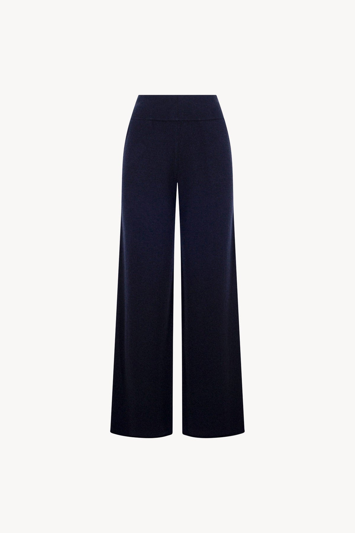Pantaloni Ampi in Puro Cashmere Notte