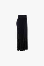 Gonna a Tubo con Spacco in Puro Cashmere Nero