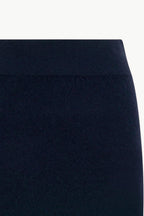 Gonna a Tubo con Spacco in Puro Cashmere Notte