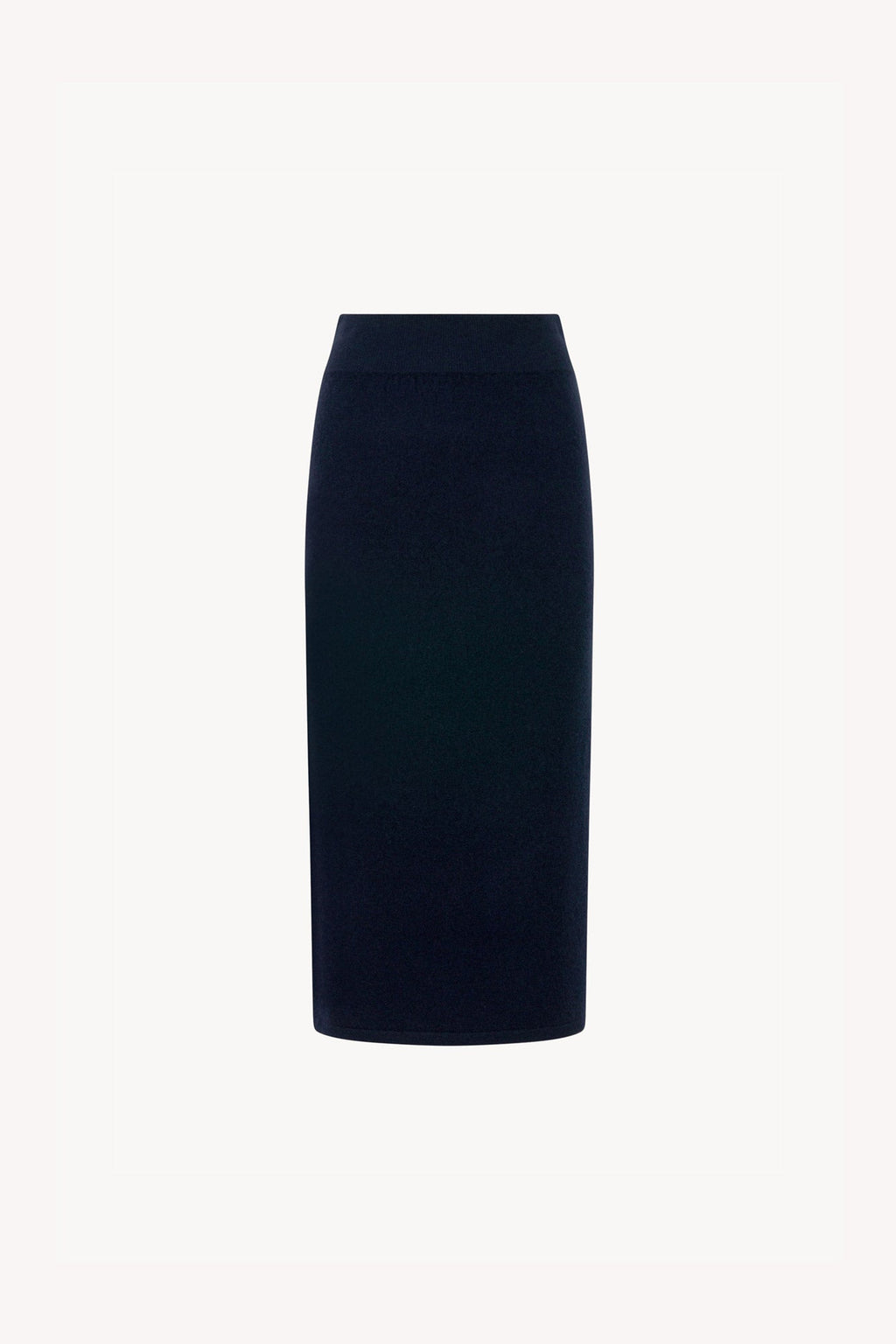Gonna a Tubo con Spacco in Puro Cashmere Notte