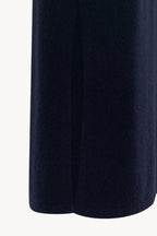 Gonna a Tubo con Spacco in Puro Cashmere Notte