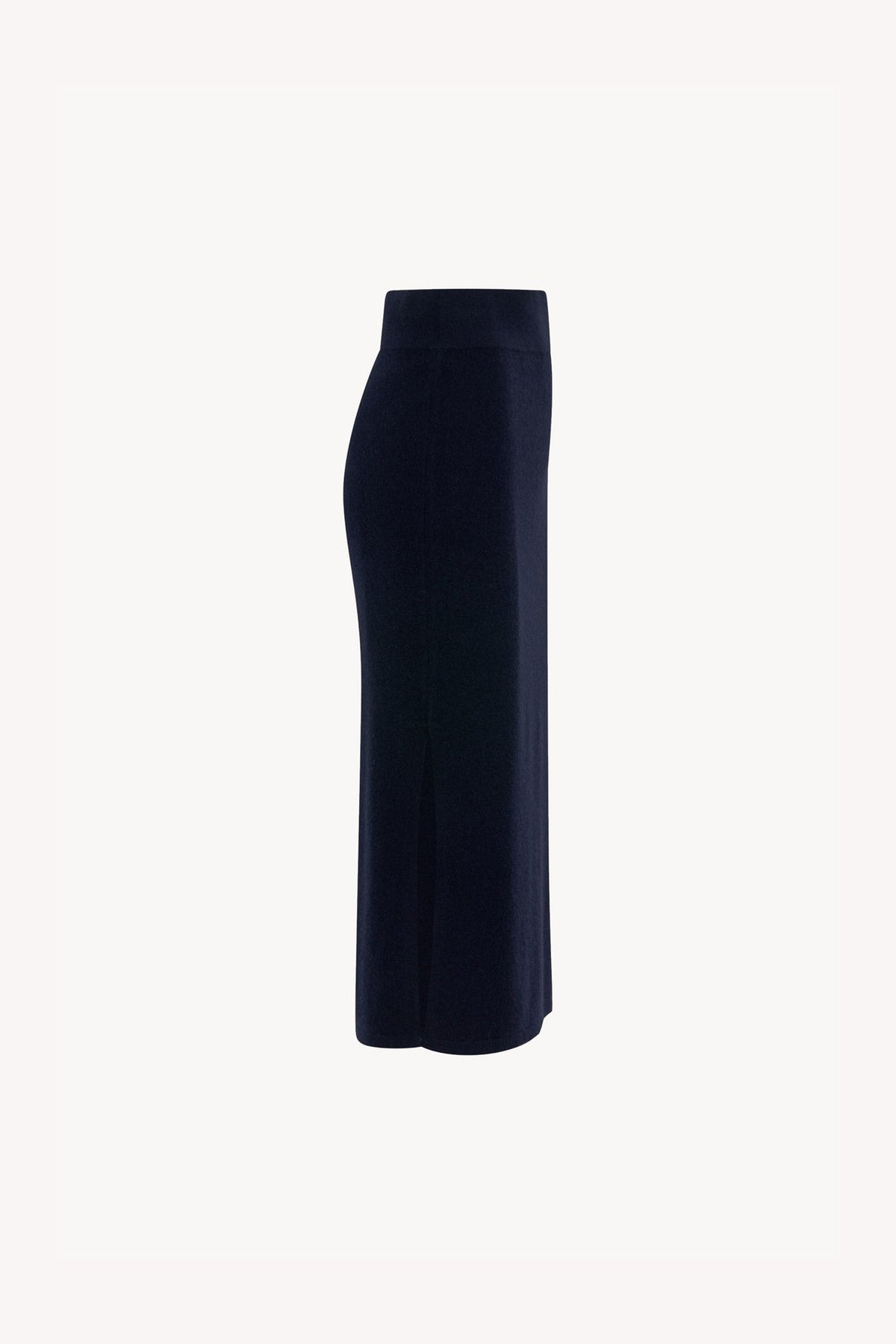 Gonna a Tubo con Spacco in Puro Cashmere Notte