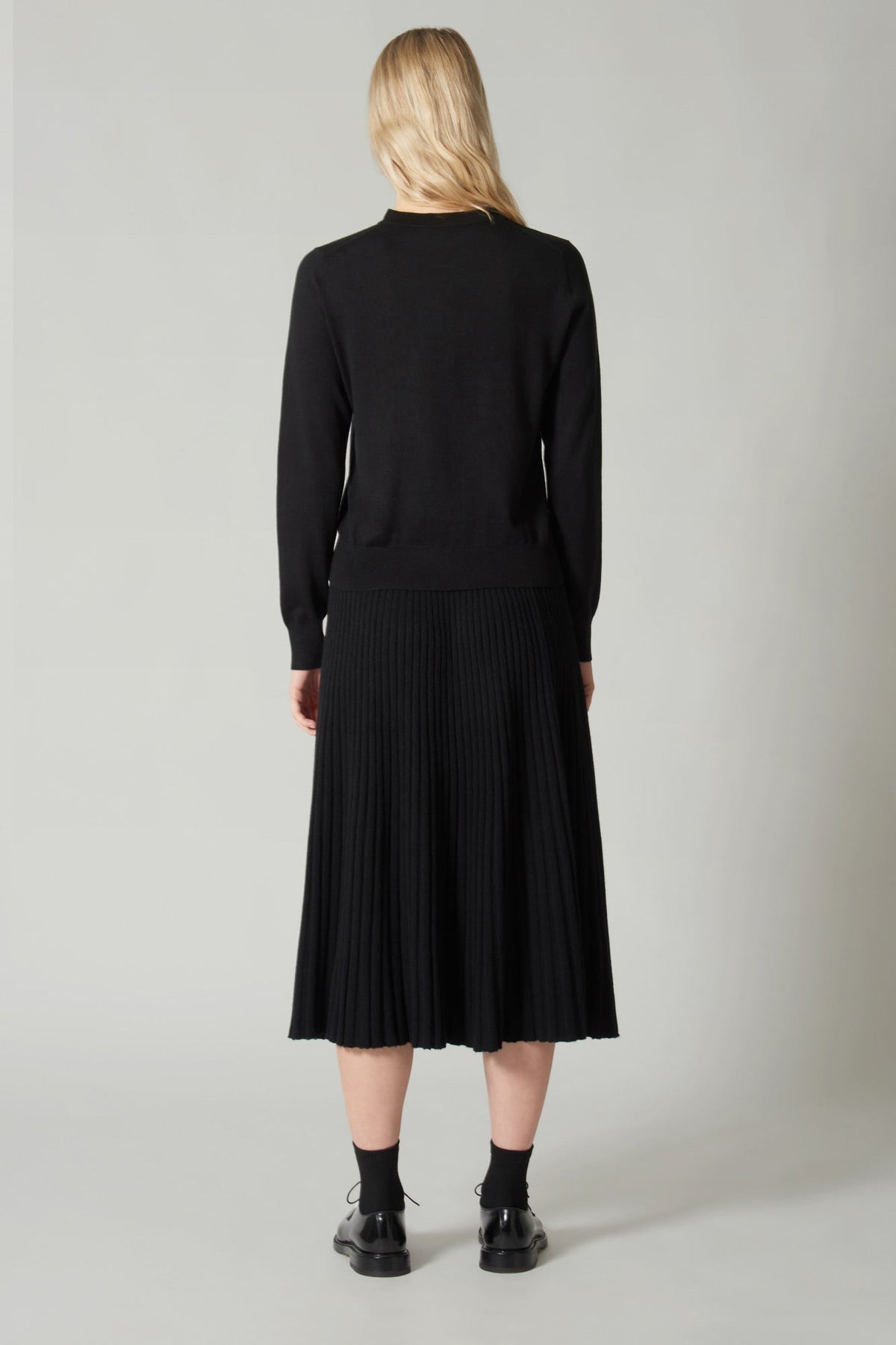 Gonna Plissè in Puro Cashmere Nero