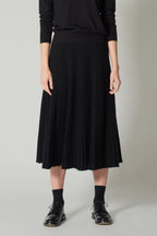 Gonna Plissè in Puro Cashmere Nero