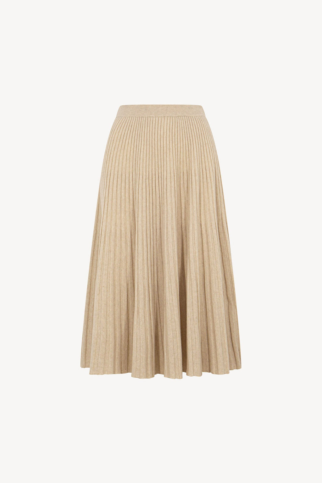 Gonna Plissè in Puro Cashmere Avena