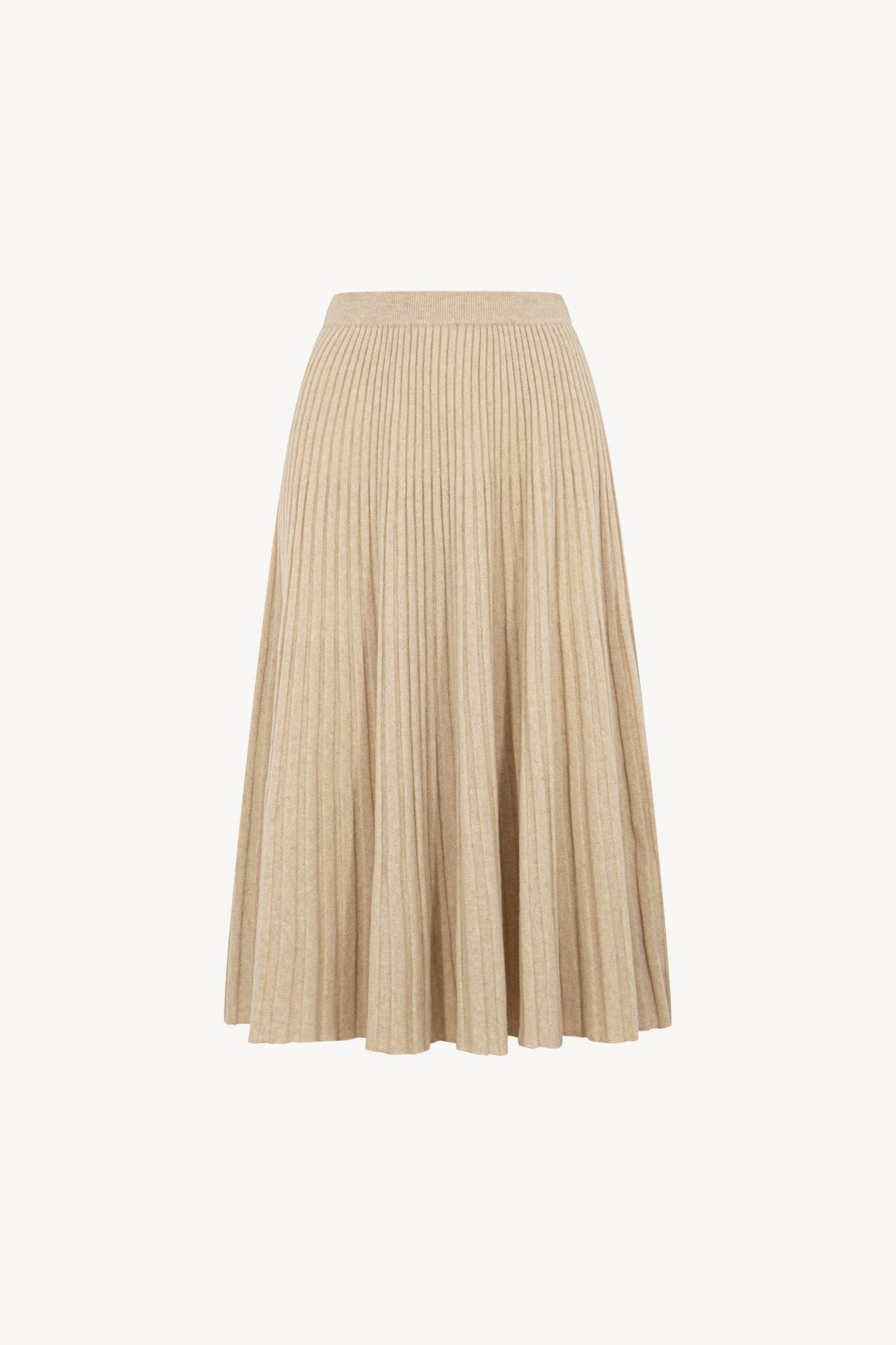 Gonna Plissè in Puro Cashmere Avena