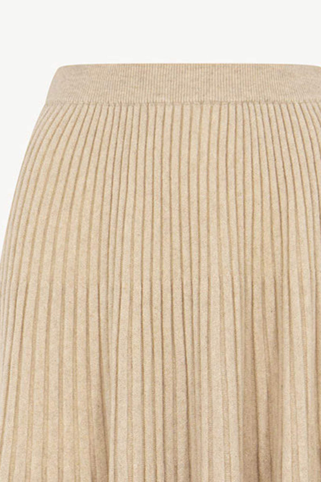 Gonna Plissè in Puro Cashmere Avena