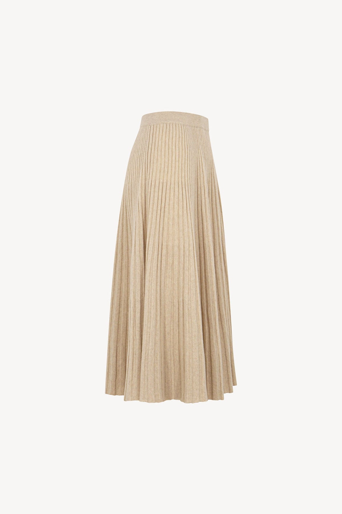 Gonna Plissè in Puro Cashmere Avena