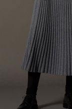 Gonna Plissè in Puro Cashmere Derby
