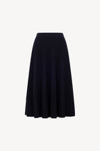 Gonna Plissè in Puro Cashmere Notte