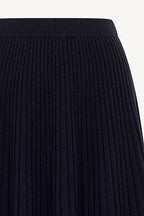 Gonna Plissè in Puro Cashmere Notte