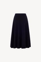 Gonna Plissè in Puro Cashmere Notte