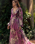 Josceline - Abito elegante in chiffon a maniche lunghe