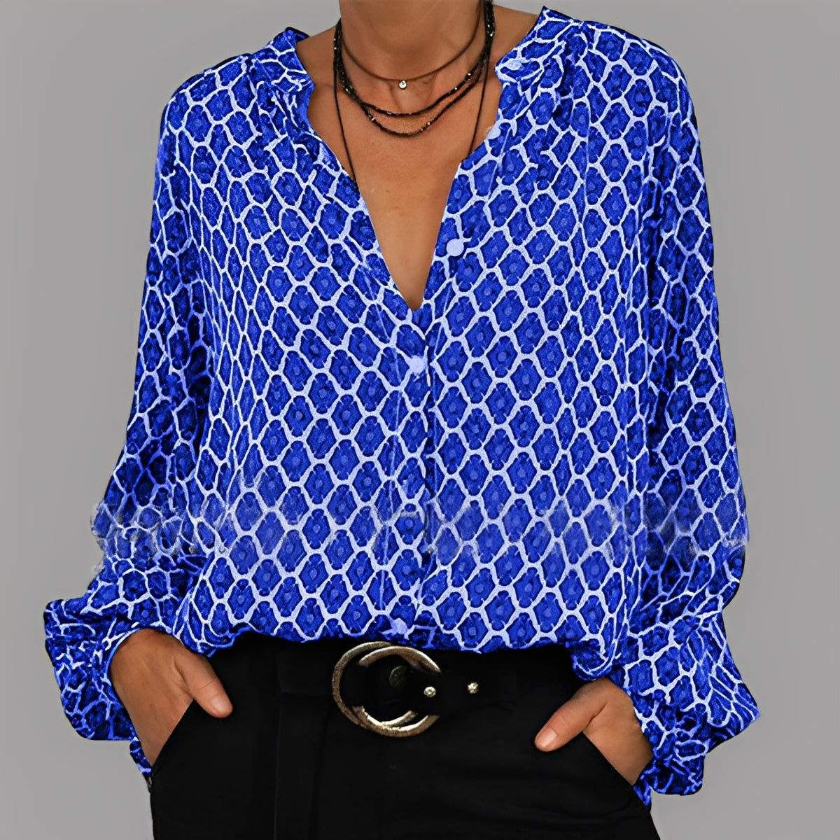 Angelle - Blusa casual, ampia per donne