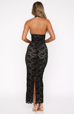 Valentina™ | Abito Lungo in Pizzo Elegante con Scollatura Profonda