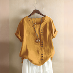 Corrine - Classica blusa in lino a vestibilità ampia per donne