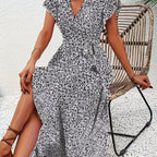Alessandra™ – Vestito Lungo Floreale a Portafoglio