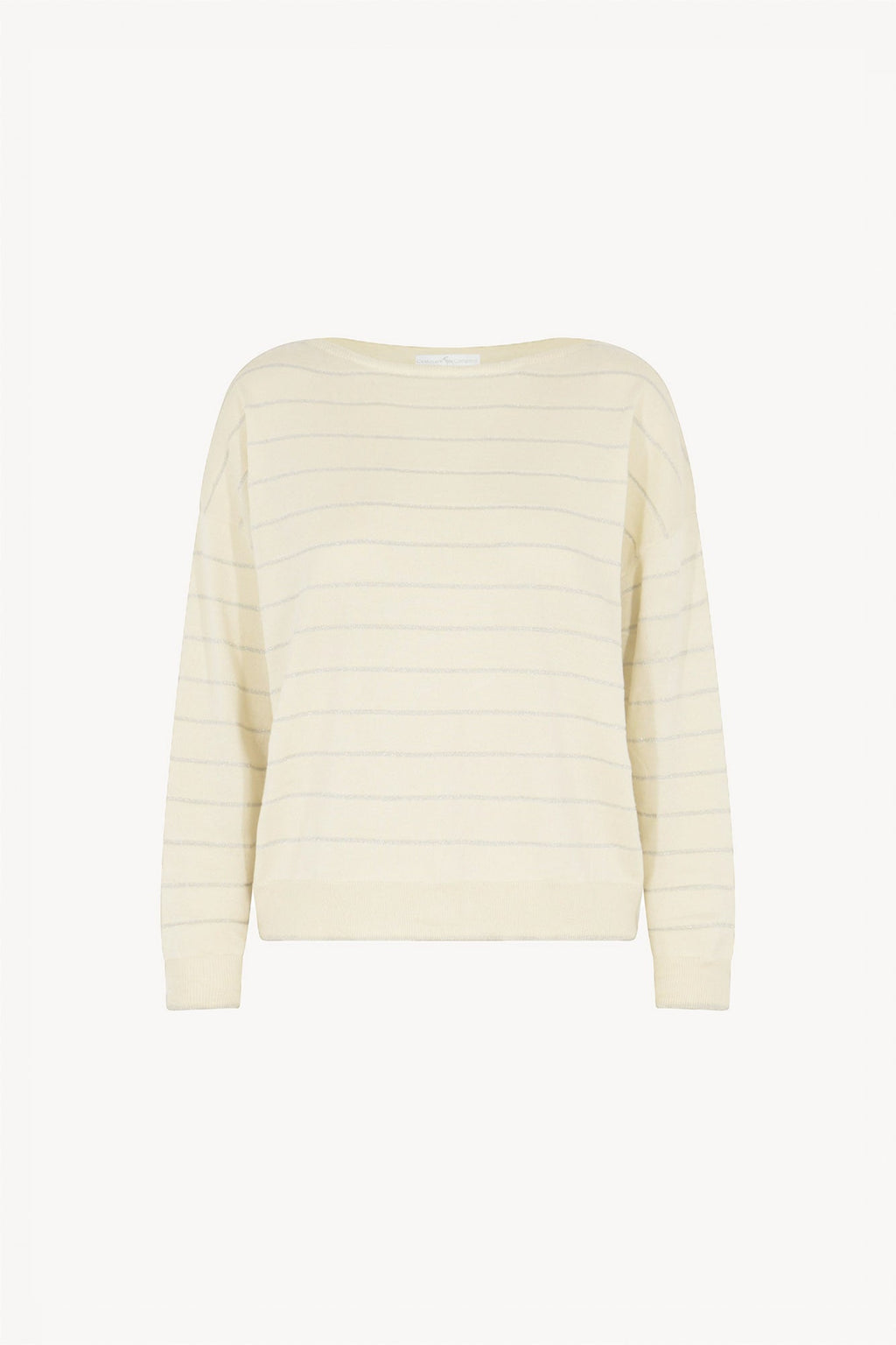 Maglia con inserti in Lurex in Seta Cashmere Avorio