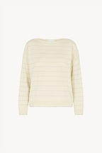 Maglia con inserti in Lurex in Seta Cashmere Avorio