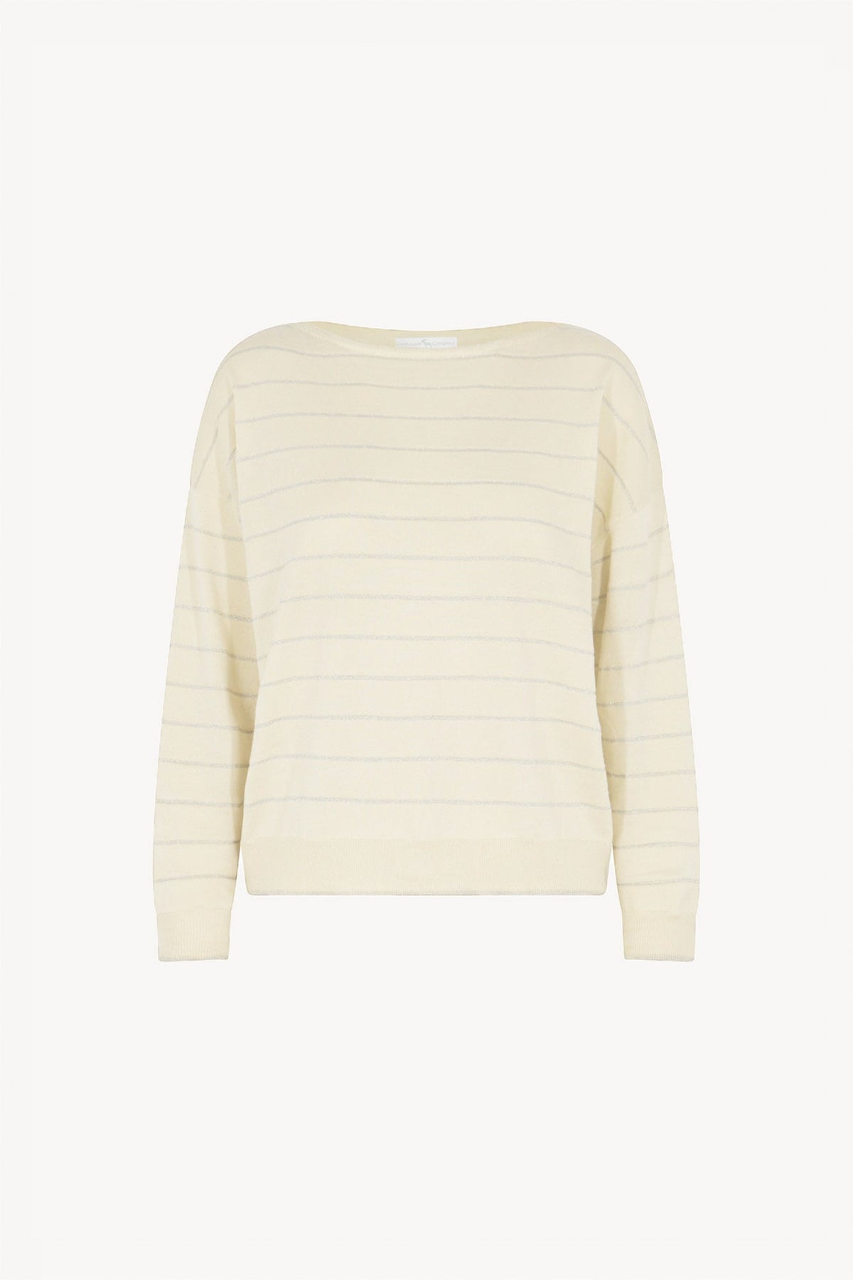 Maglia con inserti in Lurex in Seta Cashmere Avorio