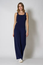 Top in Cotone Seta Cashmere Blu