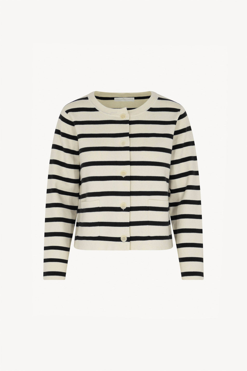 Giacca in Maglia Stoffa in Cotone Seta Cashmere Bianco Latte-Nero