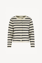 Giacca in Maglia Stoffa in Cotone Seta Cashmere Bianco Latte-Nero