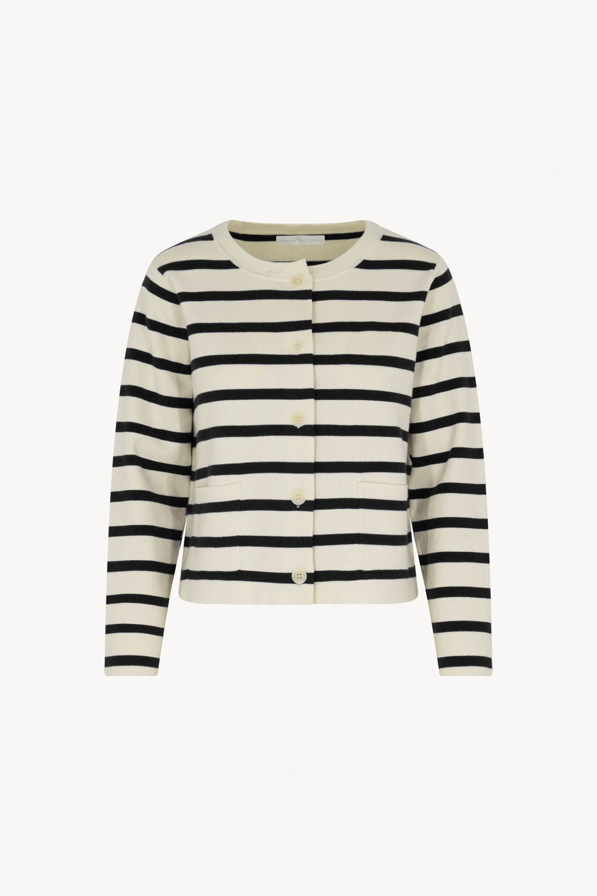 Giacca in Maglia Stoffa in Cotone Seta Cashmere Bianco Latte-Nero