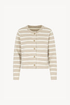 Giacca in Maglia Stoffa in Cotone Seta Cashmere Avena-Bianco Latte