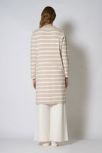 Soprabito in Maglia Stoffa in Cotone Seta Cashmere Avena-Bianco Latte