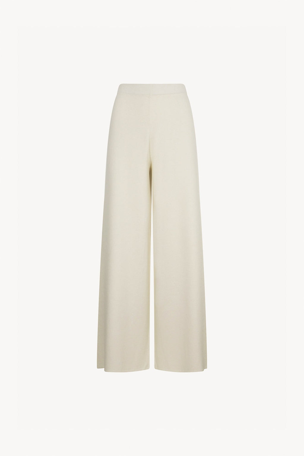 Pantaloni Larghi in Cotone Seta Cashmere Bianco Latte