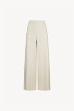 Pantaloni Larghi in Cotone Seta Cashmere Bianco Latte