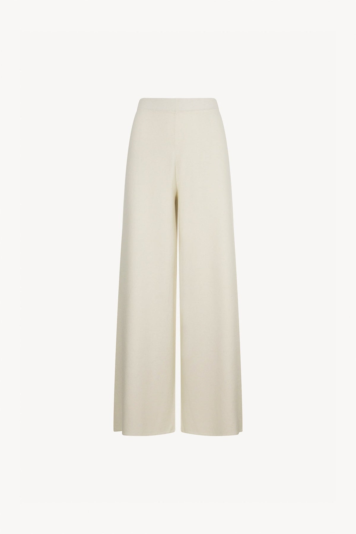 Pantaloni Larghi in Cotone Seta Cashmere Bianco Latte